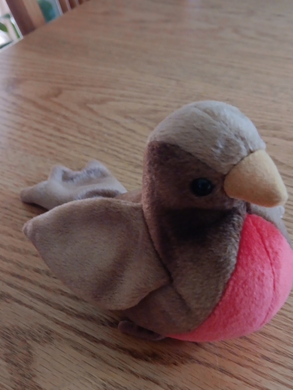 Ty Beanie Baby Plush Bird Toy in Brown and Rust - Soft